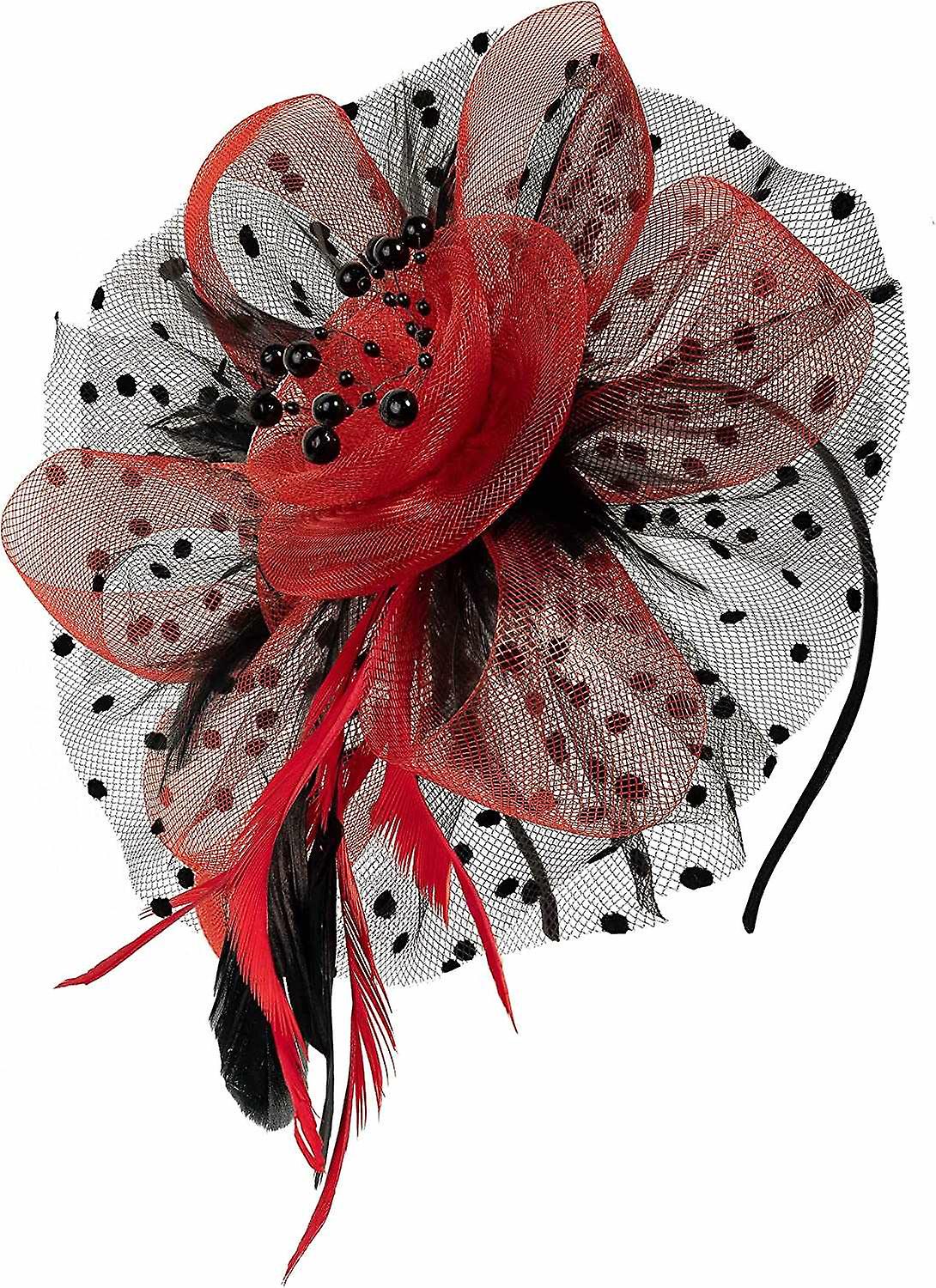 Fascinators عقال الشاي حزب القبعات للنساء الملكي الزفاف قبعة ريشة شبكة الشعر كليب كوكتيل Wedd