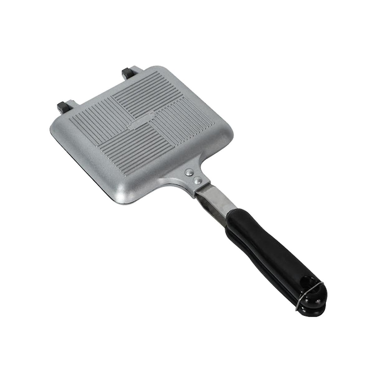 Double-Sided Sandwich Pan Non-Stick Foldable Grill Frying Pan for Bread Toast Breakfast Machine Kit