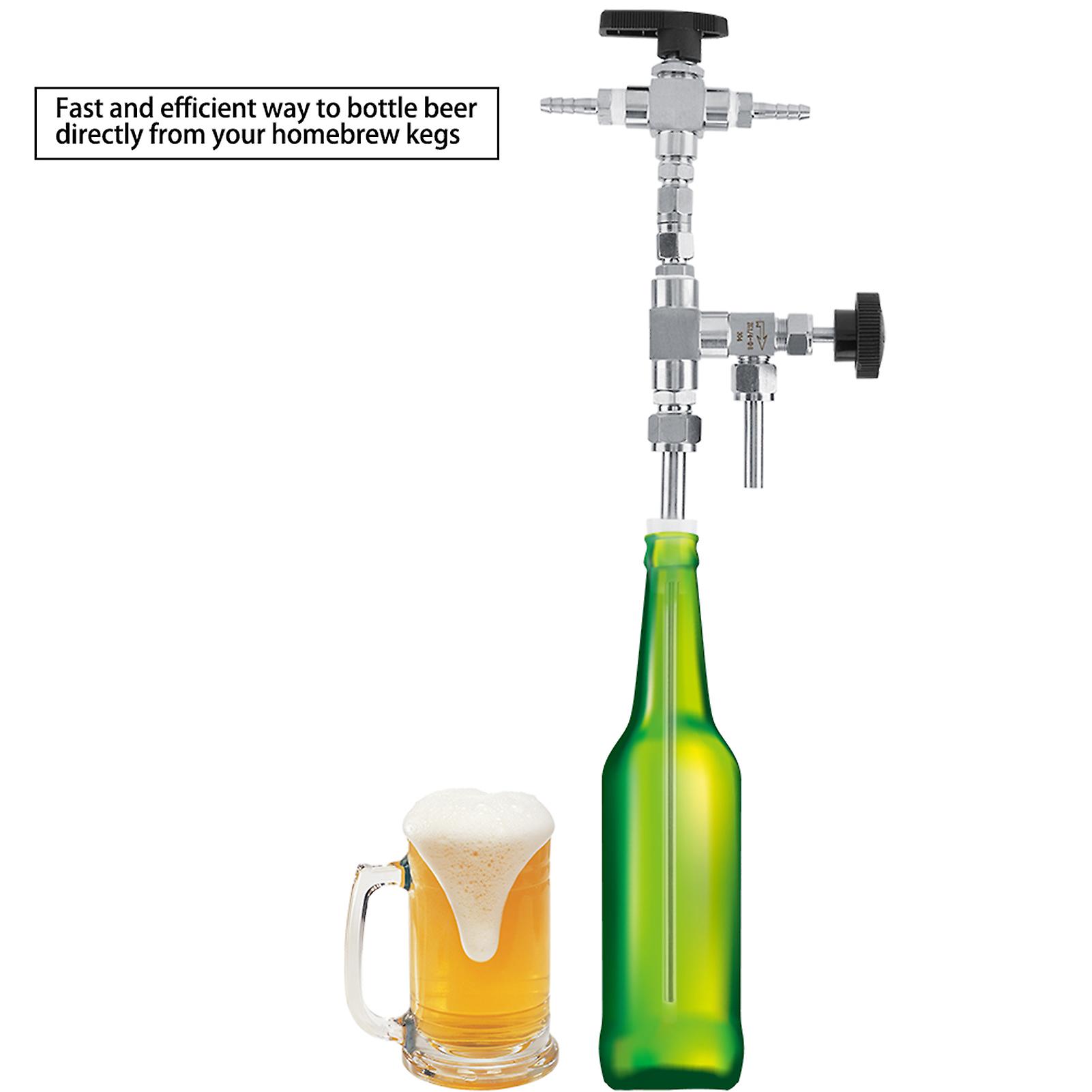 Beer Bottle Filler,304 Stainless Steel Counter Pressure Beer Bottle Filler Home Brew CO2 Beer Brewing Kit