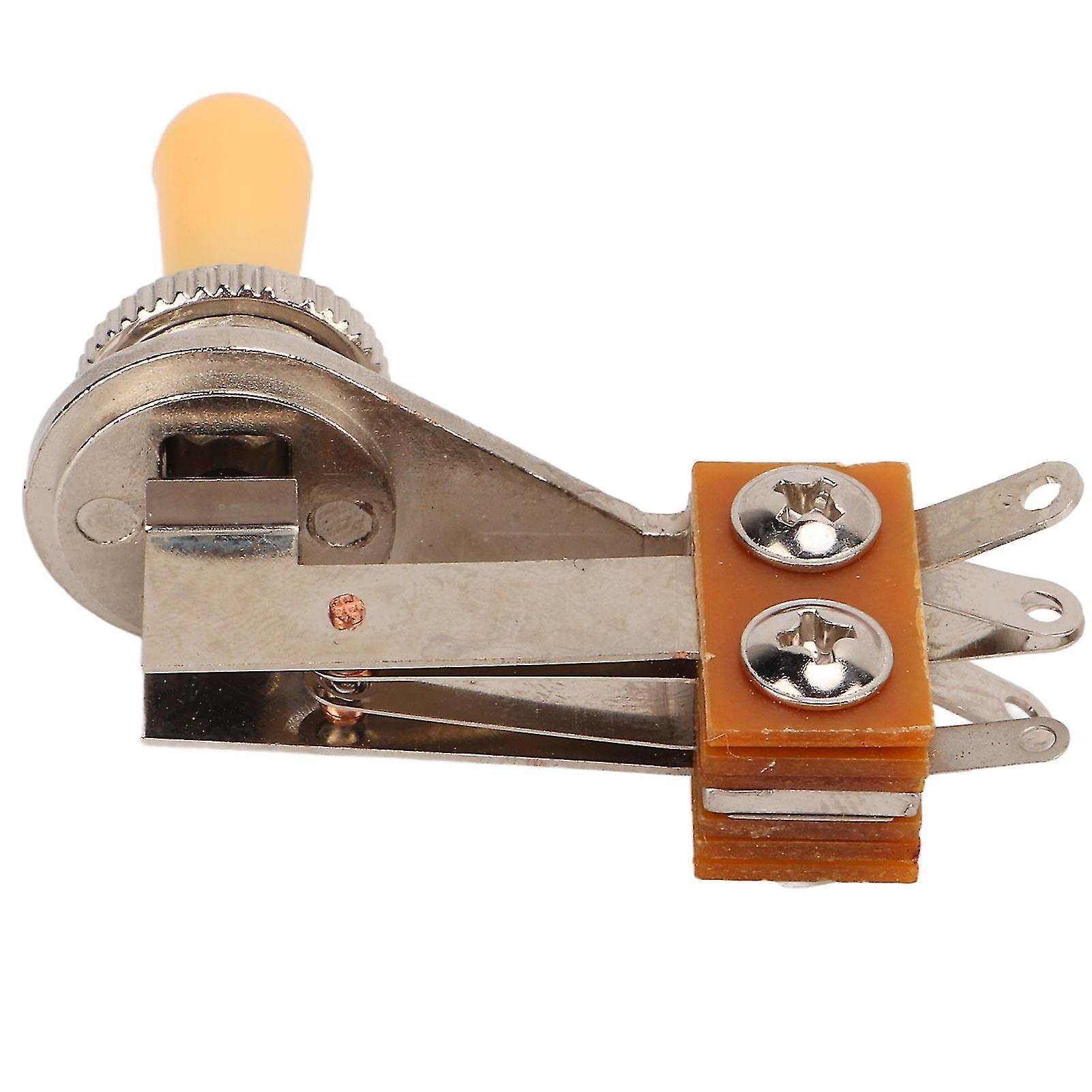 3 Way L Shaped Toggle Switch Electric Guitar Pickup Selector Replacement Tones Control PartsCream Yellow Cap