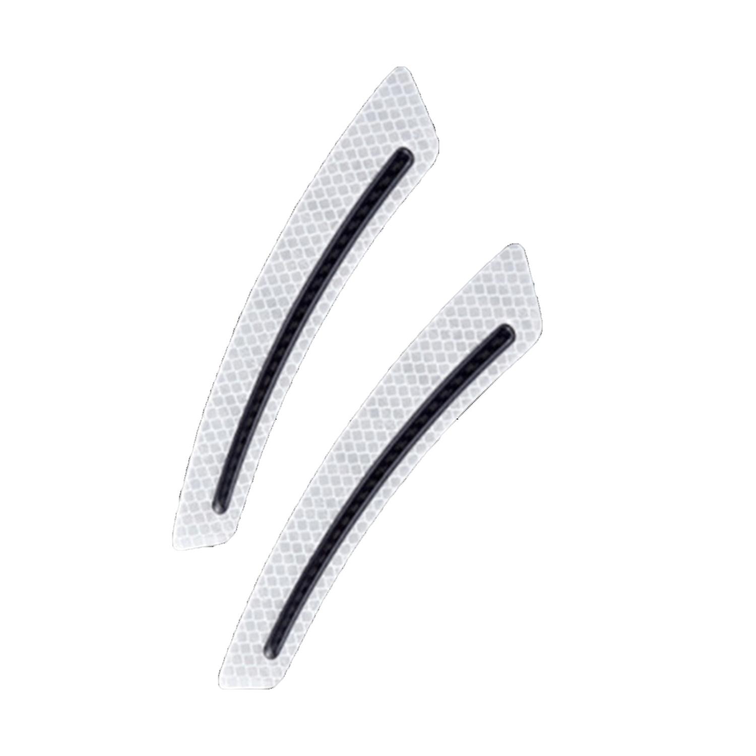 2Pcs Car Wheel Eyebrow Universal Anti-collision Reflective Warning Glossy Car Fender Protector Wheel