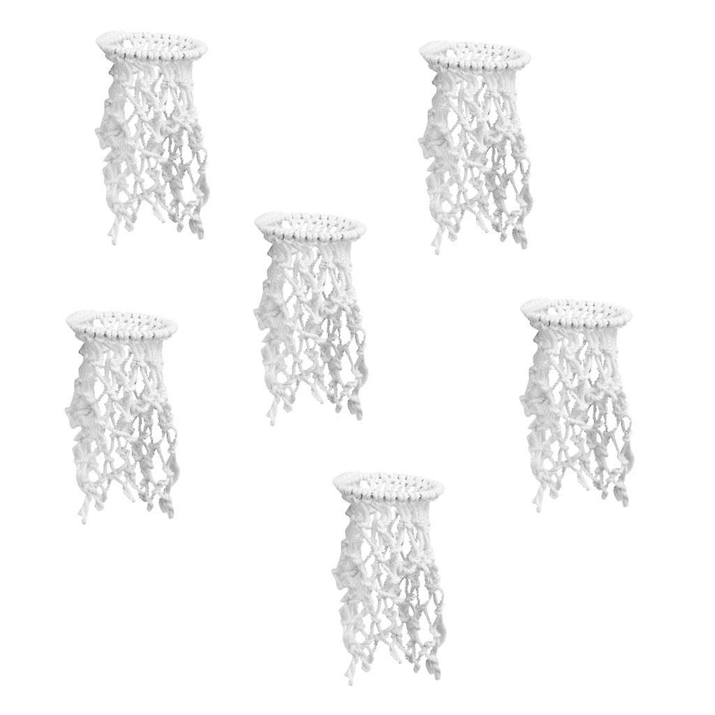 6 Pieces Billiards Pool Snooker Table Cotton Mesh Pocket Net - White L