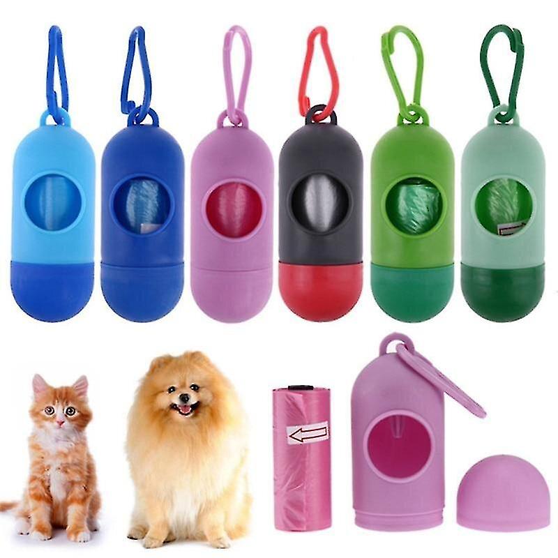 Dog Diapers Light Blue New Pill Shape Dog Cat Poop Bag Dispenser Waste Garbage Carrier For Pet