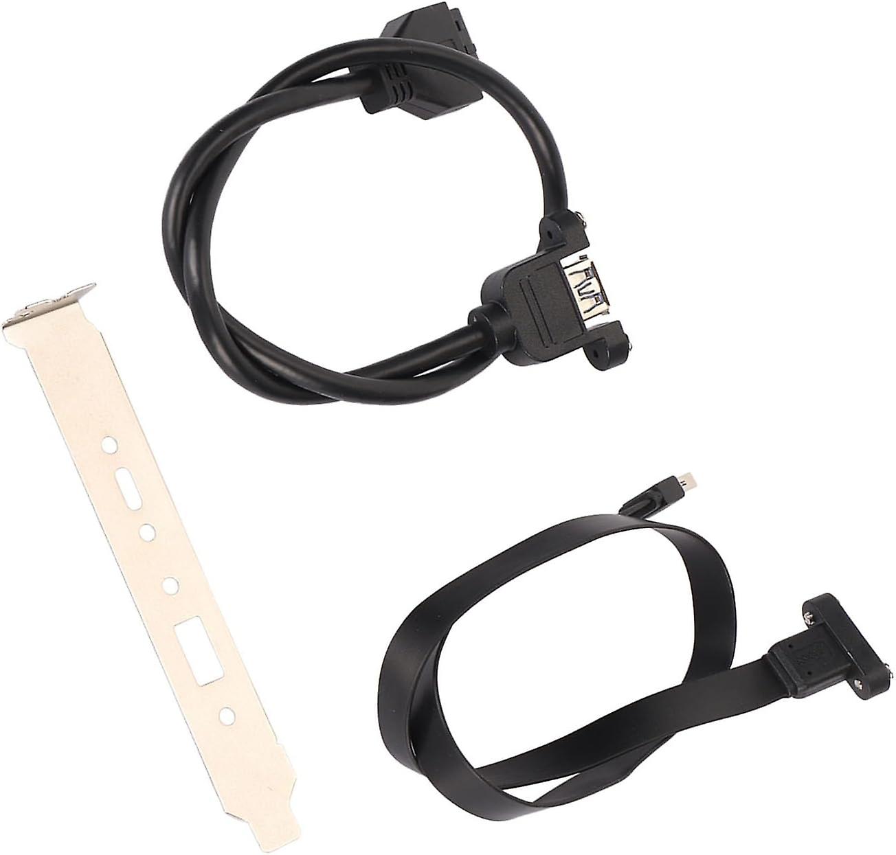 Type E to Type C Panel Cable, 1.6ft Long, 20Gbps High Speed Transmission, 19PIN to USB3.2 GEN1 Cable