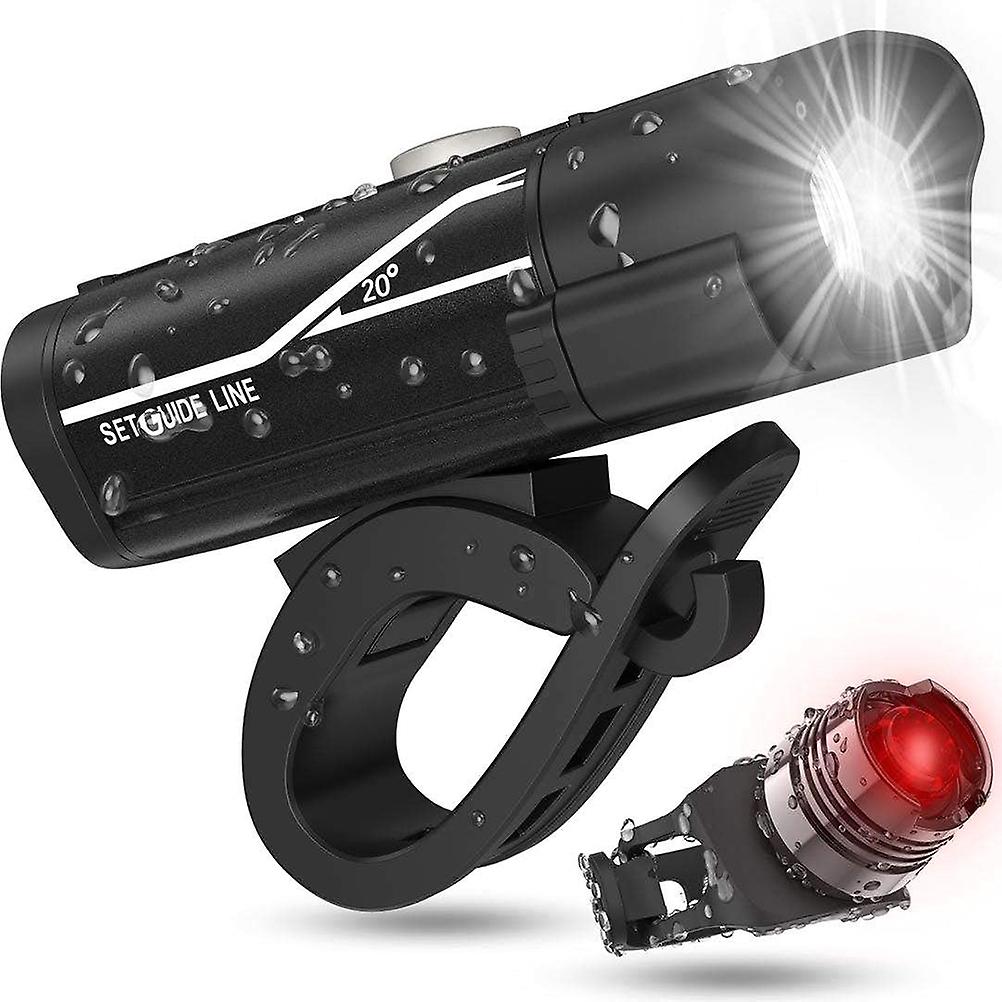 USB-Rechargeable Bike Light Set: 600 Lumens, 5 Modes, Easy Install