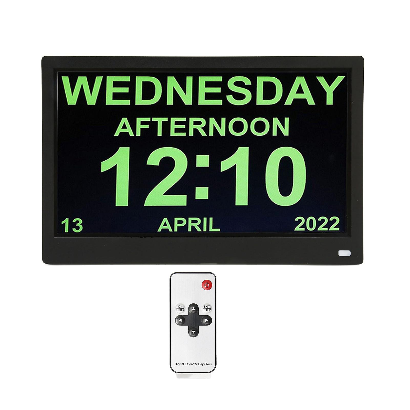 11.6 Inch Digital Calendar Alarm Day Clock 12 24 HR AM PM Date and Day 5 Alarm Digital Clock for Seniors 100‑240V UK Plug 