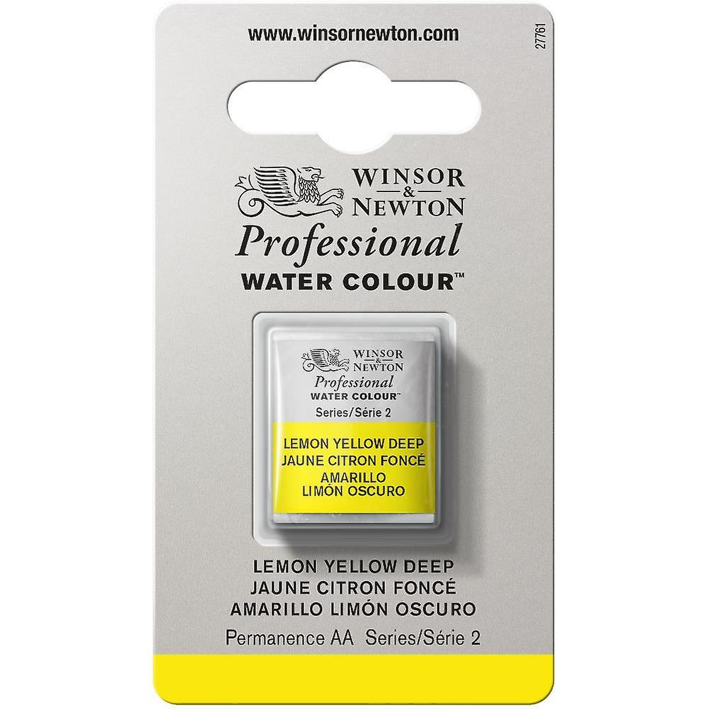 Winsor & Newton Professional Watercolour Half Pan, 348 Lemon Yellow Deep S2