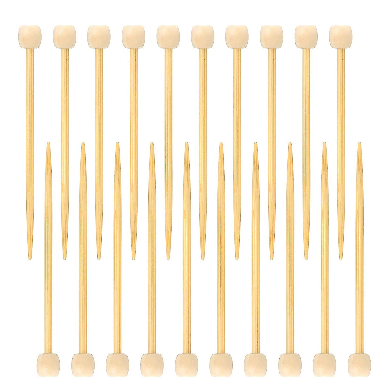 20 PCS Mini Smooth Bamboo Knitting Needles 6mm Woolen Thread Knitting Positioning Needle DIY for Be