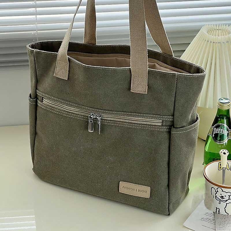 Handbag Fashion Retro Versatile Canvas Tote Bag Leisure Student Shoulder Bags Portable Handbag With Zipper For Women