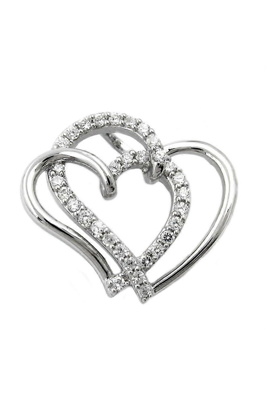 Pendant Two Hearts Zirconia Silver 925 - Gl90547