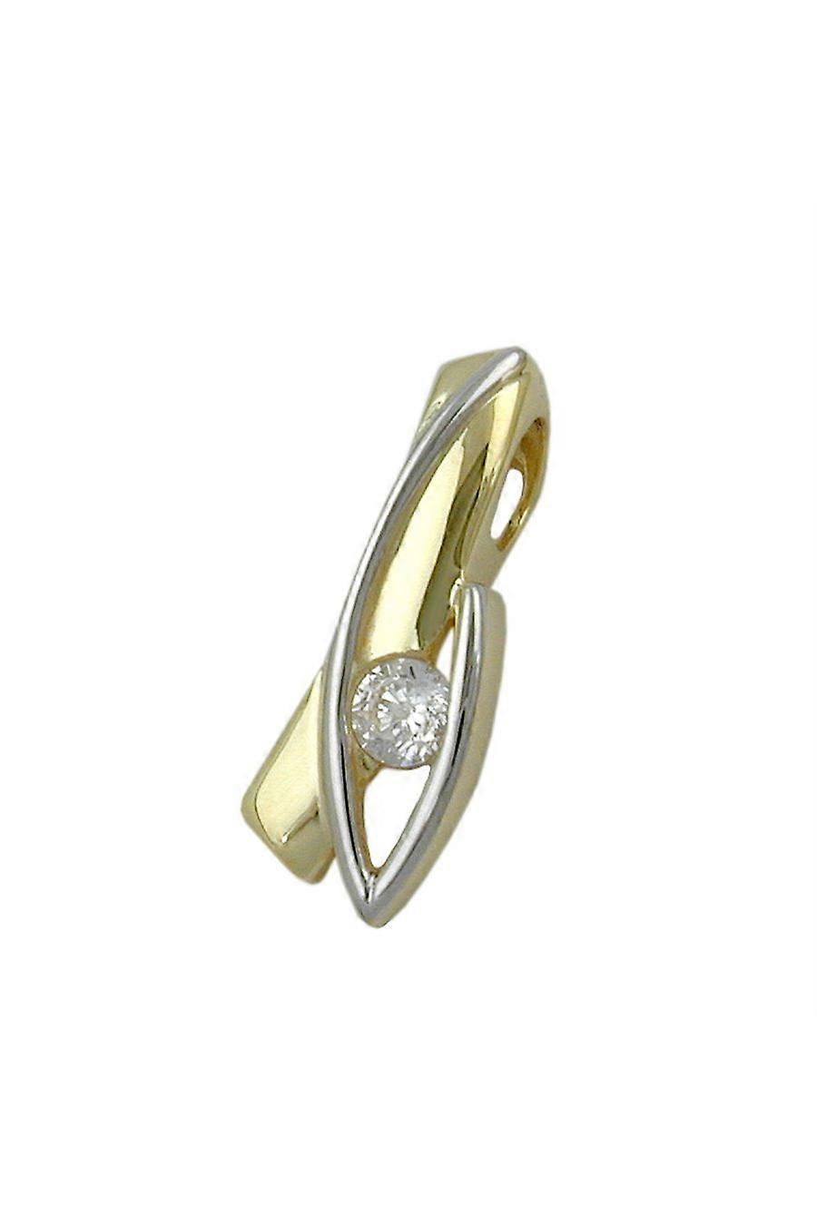 Pendant With Zirconia Bi-coloured 9k Gold - Gl431037