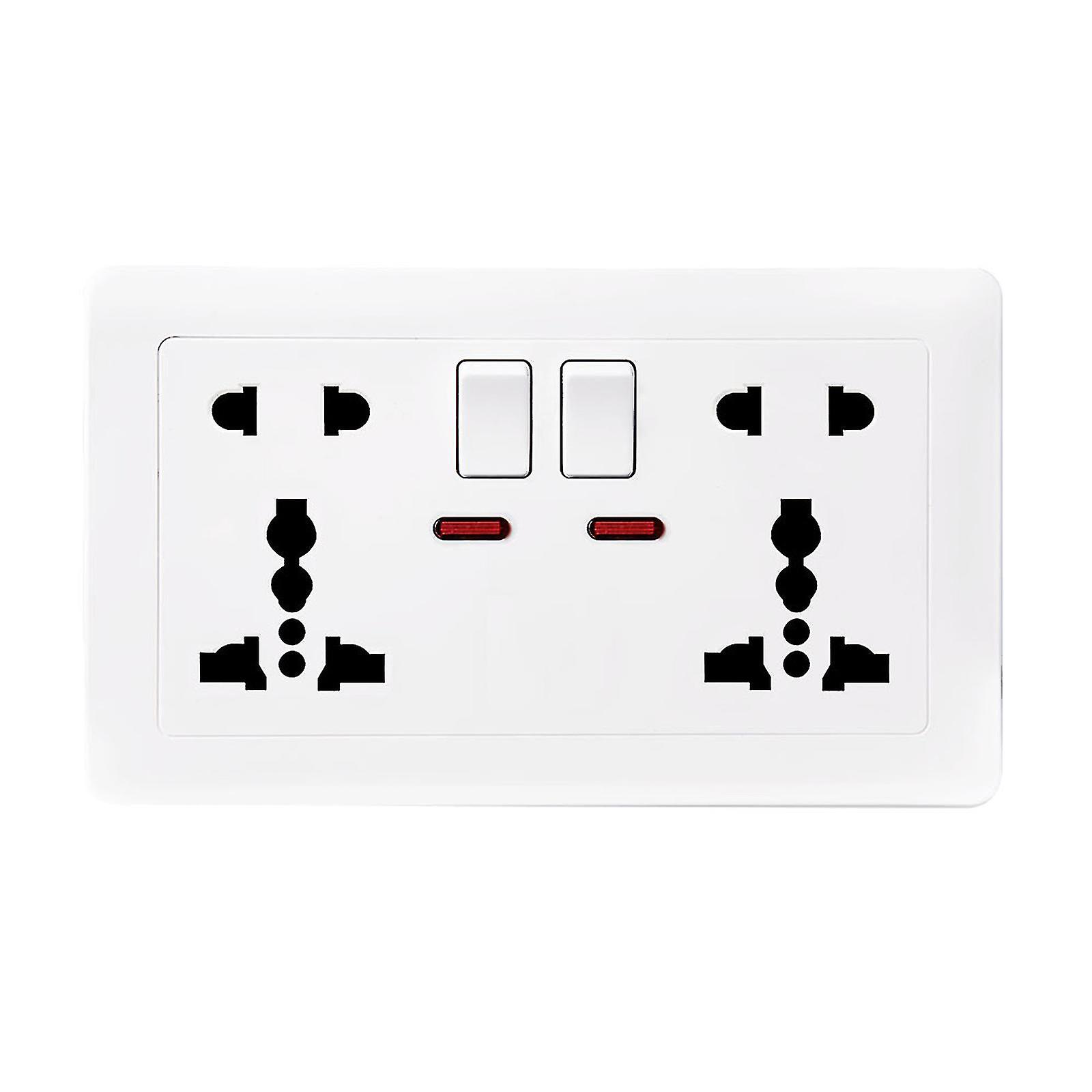 جدار مزدوج مقبس الطاقة العالمي 5 ثقوب 13a المزدوج USB شاحن منفذ المقبس مع التبديل