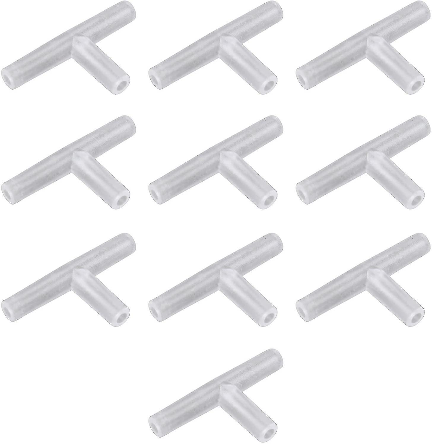 10pcs 4mm 3 Way Aquarium Clear Plastic Connectors