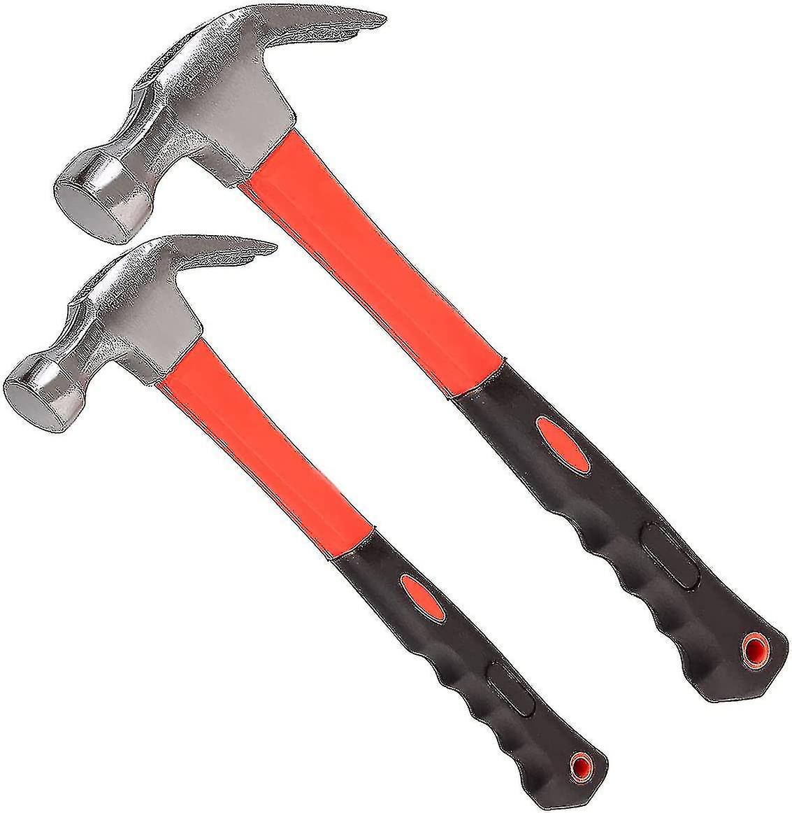 2 Pack Durable Framing Hammer Nail Puller, Multi-function Framing Hammer With Fiberglass Handle For Quick Nailing And Unnailing Diy,orange+black Jiuji