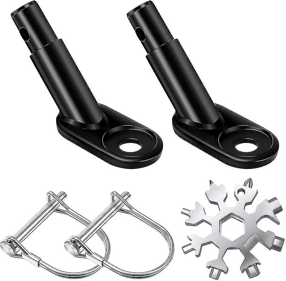 2 set cykelkärrkoppling stålkoppling cykelkärrkopplingsadapter dragkrokmonteringskoppling med snöflinga multiverktyg 18 i 1