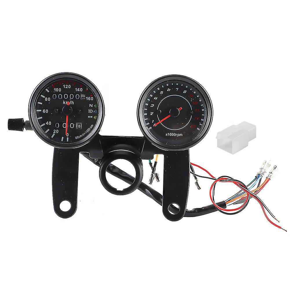 12V Universal Motorcycle LED Speedometer Odometer Tachometer Gauge