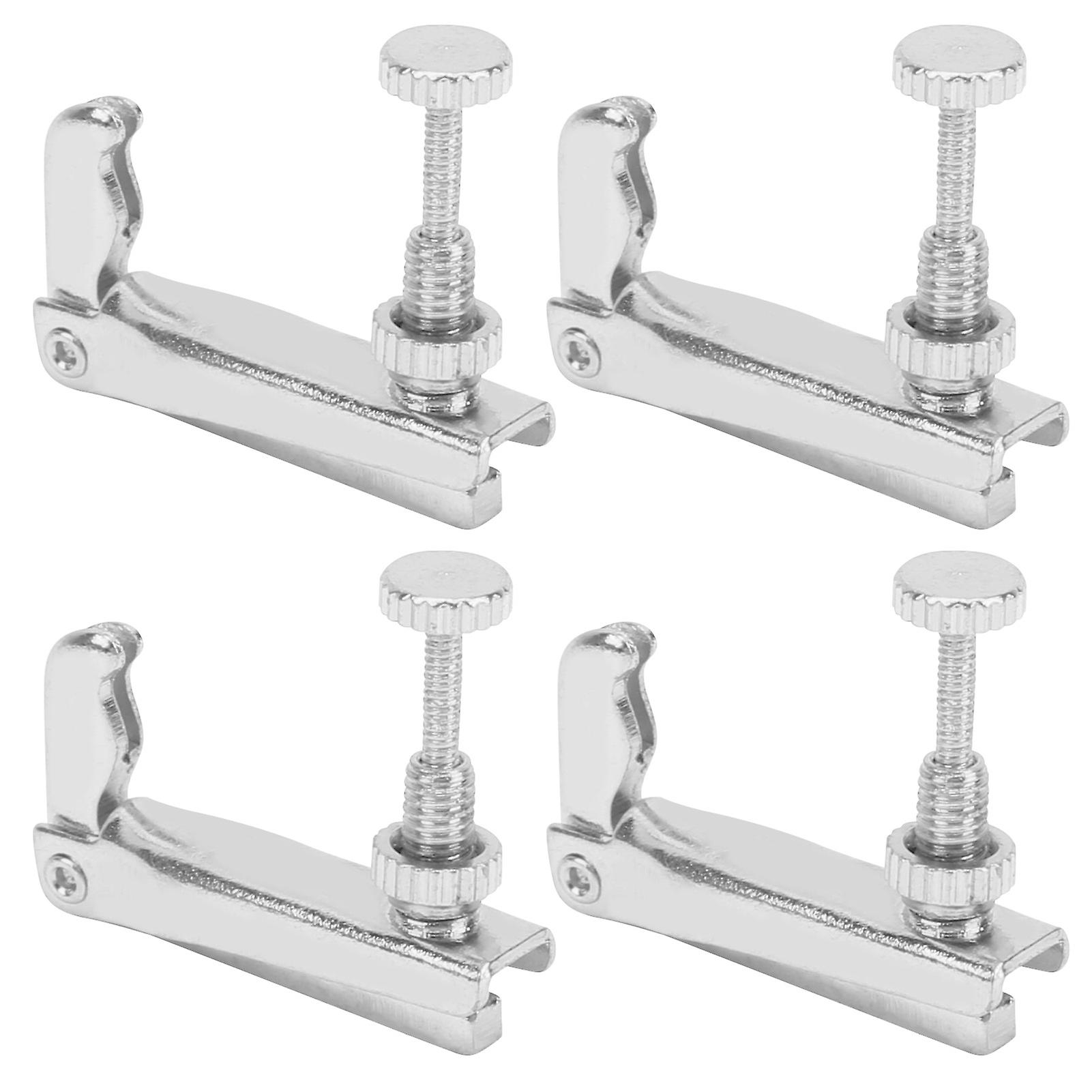 4Pcs Violin Fine Tuners 3/4?4/4 Cello String Tool Replacement Instrument AccessoriesSilver