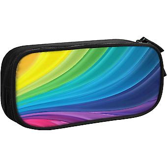 Astuccio Portapenne Arcobaleno Con Glitter - Grande Capacità, Con Pompon, Per Scuola E Ufficio - 2