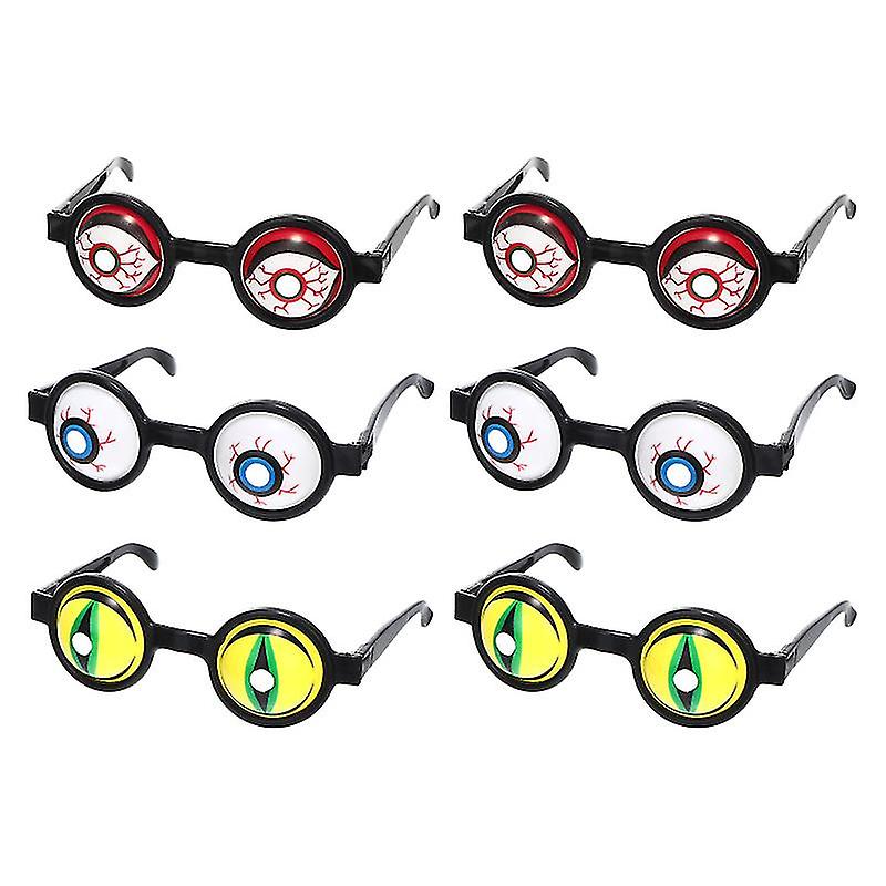 6pcs Funny Eyeglasses For Halloween Decorations