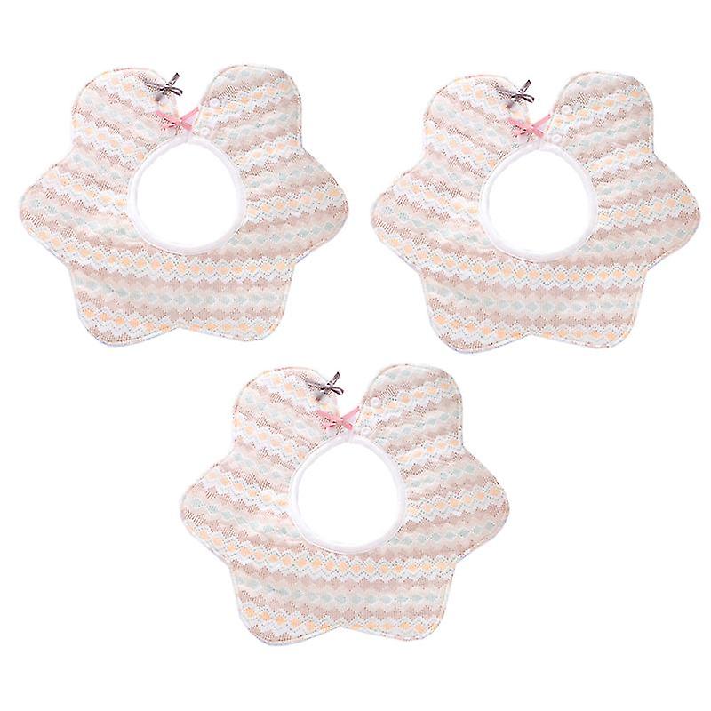3pcs Flower Shape Baby Bibs
