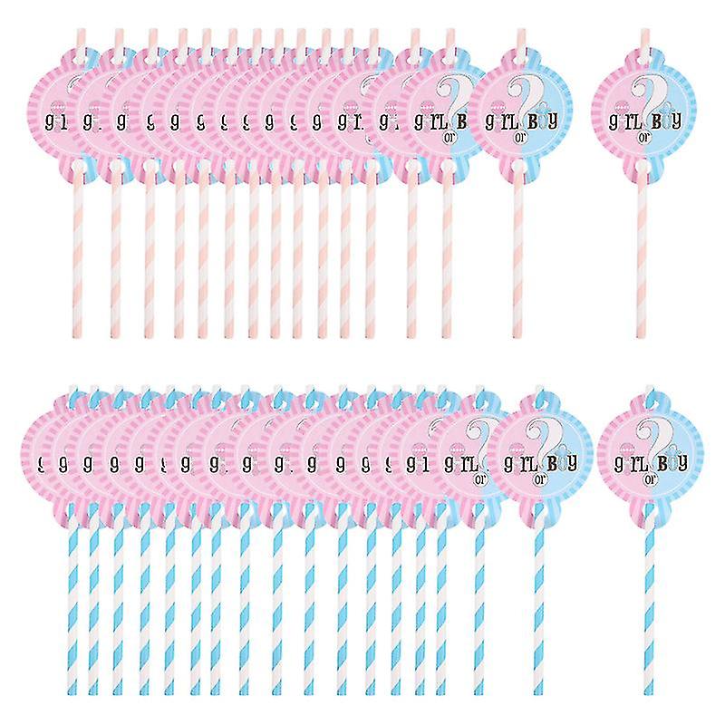 32pcs Gender Reveal Party Straw