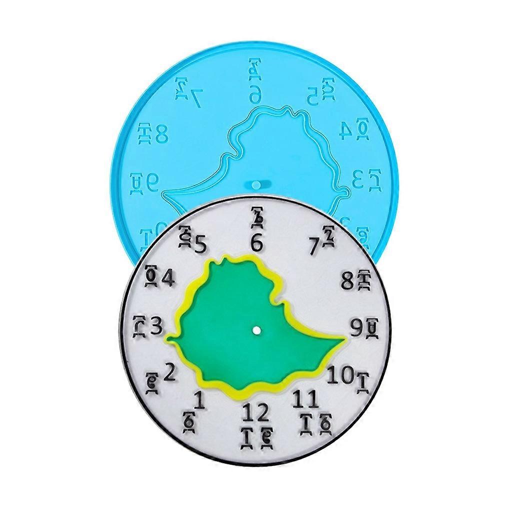 Ethiopian Map Clock Decor Silicone Mold Easy to Use Silicone Casting Mold