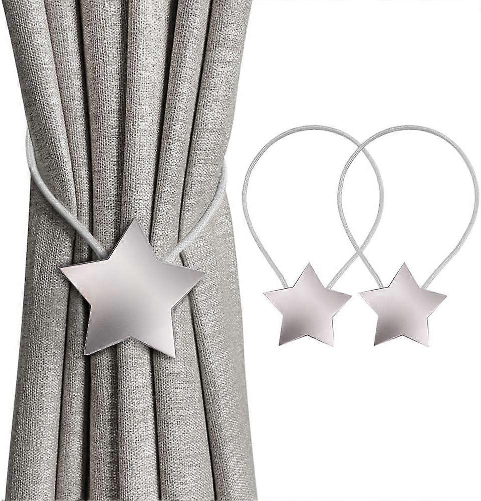 2PC Star magnetic curtain puller (silver), Curtain puller curtain cli