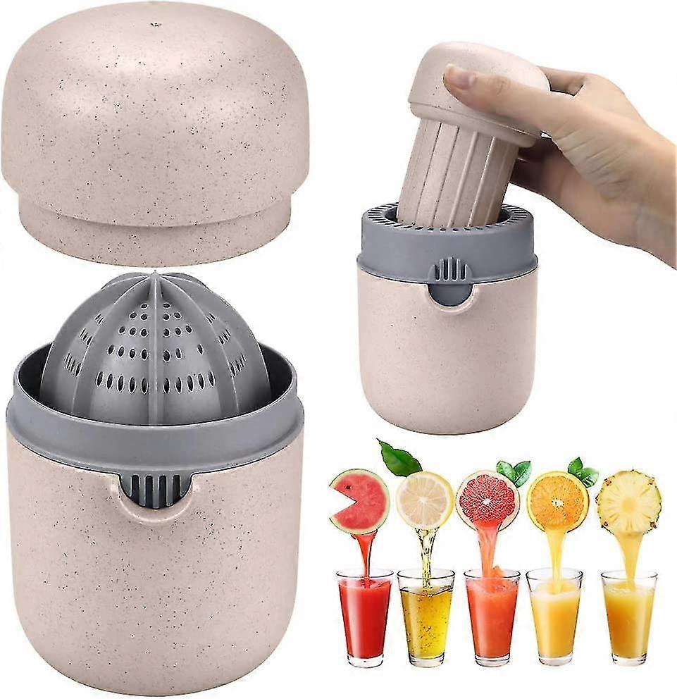 Manual Juicer Citrus Lemon Orange Hand Squeezer Hand Juicer Citrus Squeezer Manual Hand Juicer Lid Rotation Press Anti-slip Reamer With Strainer And C