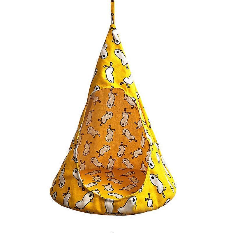 Pet Hammock Multipurpose Large Space Soft Comfortable Innovative Cute Cat Hammock for Indoor Little Yellow Duck M