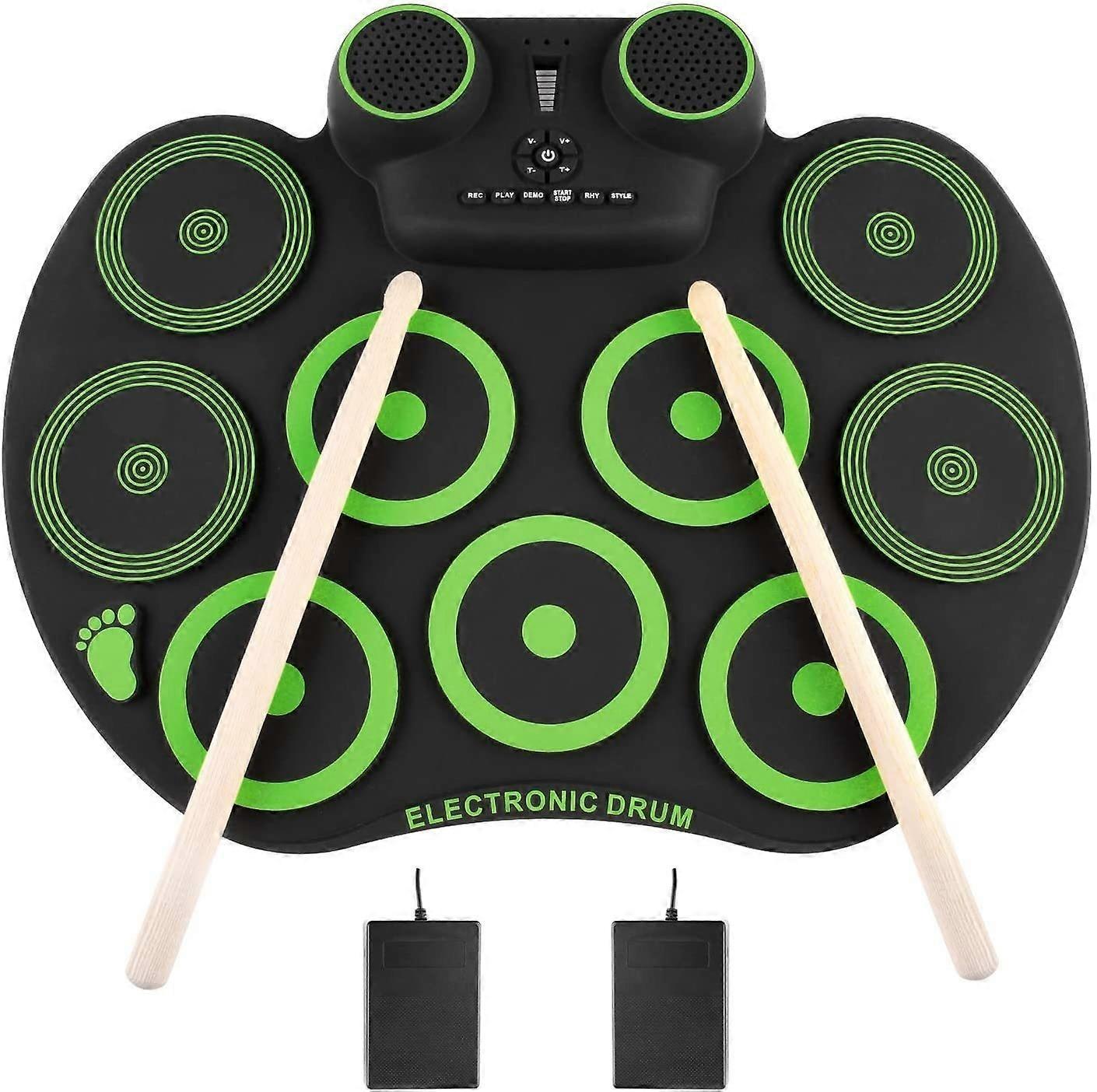 Electronic Drum Set 10 Pads Roll Up Practice Drum Set for Kids Teenagers and Adult Beginners