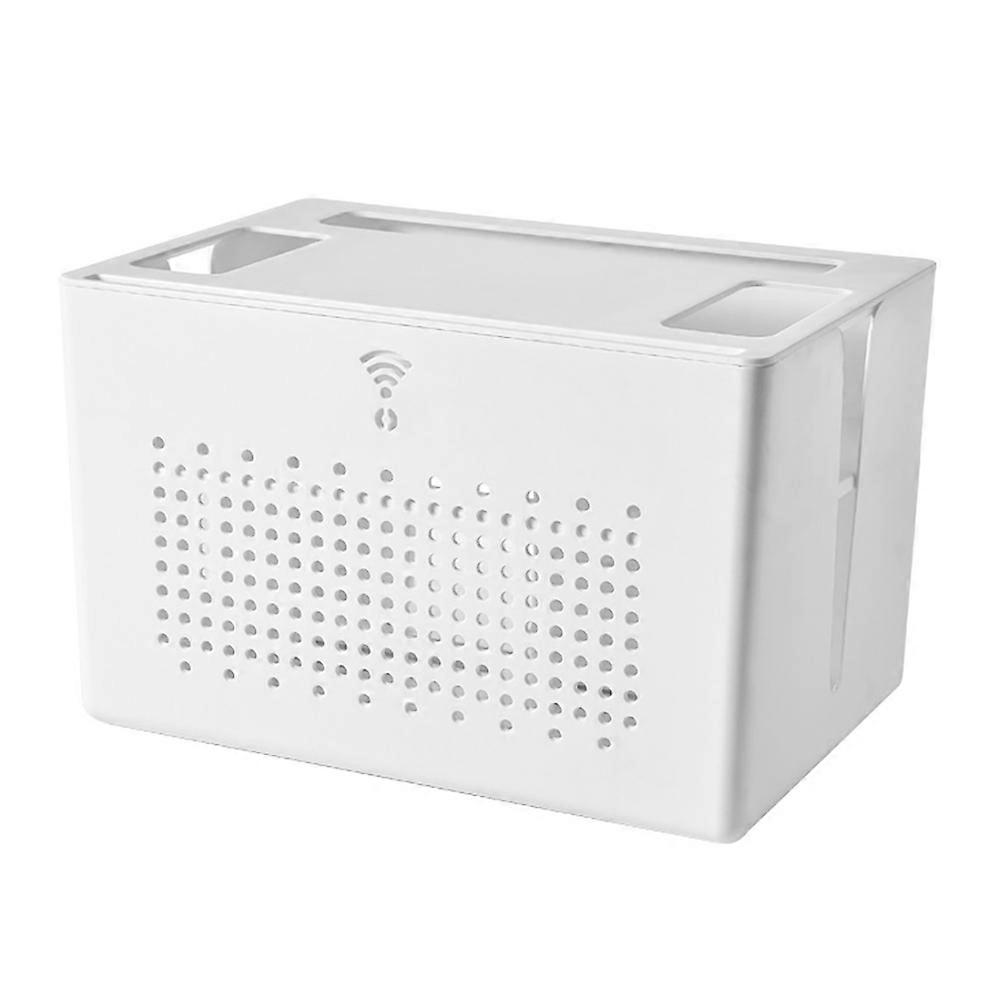 1PCS Desktop Socket Wire Organizer Box Double-Layer Wireless Wifi Storage Box Set Top Rack Power Strip Finishing Box B