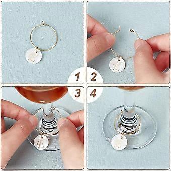 26 Pcs Letter Wine Glass Charm Markers Tags Natural Freshwater Shell Wine  Glass Rings Wine Glass Jewelry Charms for Glasses Tumbler Cup Wine Tasting  P | Fruugo US
