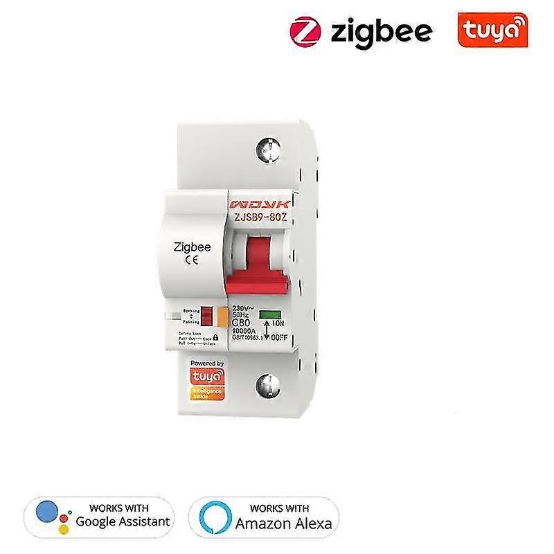 1p / 2p / 3p / 4p Tuya Zigbee Smart Circuit Breaker 16A-125A Automatic Switch Overload Cortocircuito Funziona con Alexa Google Home