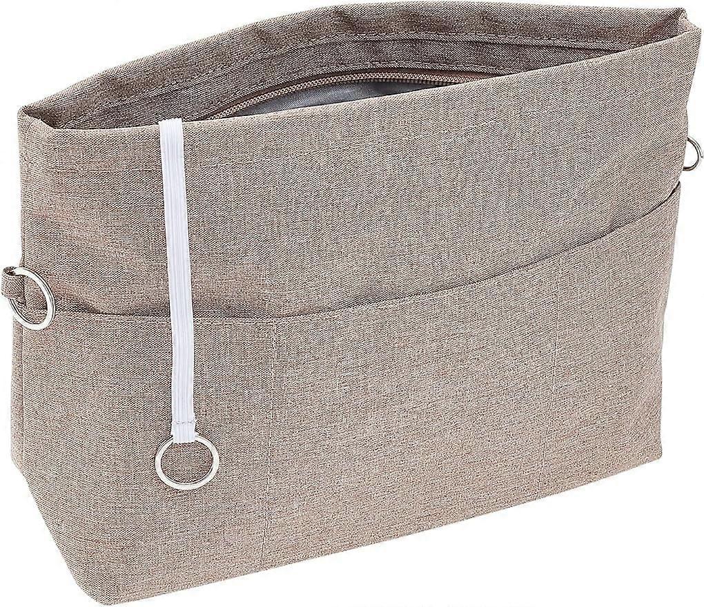 Purse Organizer Insert with 10 Pockets Multi-Pocket Tote Handbag Organizer Inside Shaper Large Oxford Cloth Pocketbook Divider Zipper Insert Bag Liner