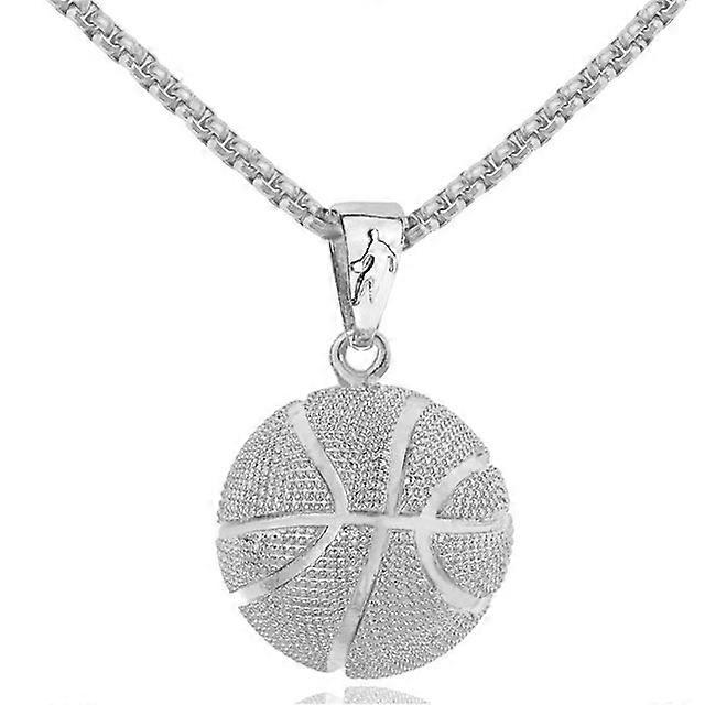 Basketball Pendant Necklace Stainless Steel Hollow Ball Basketball Lovers Memorial Necklace Gift for Men Women Teen Boys Girls