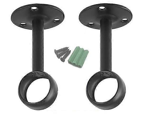 Curtain Rod Brackets, Ceiling Brackets, 2-Pack, Black