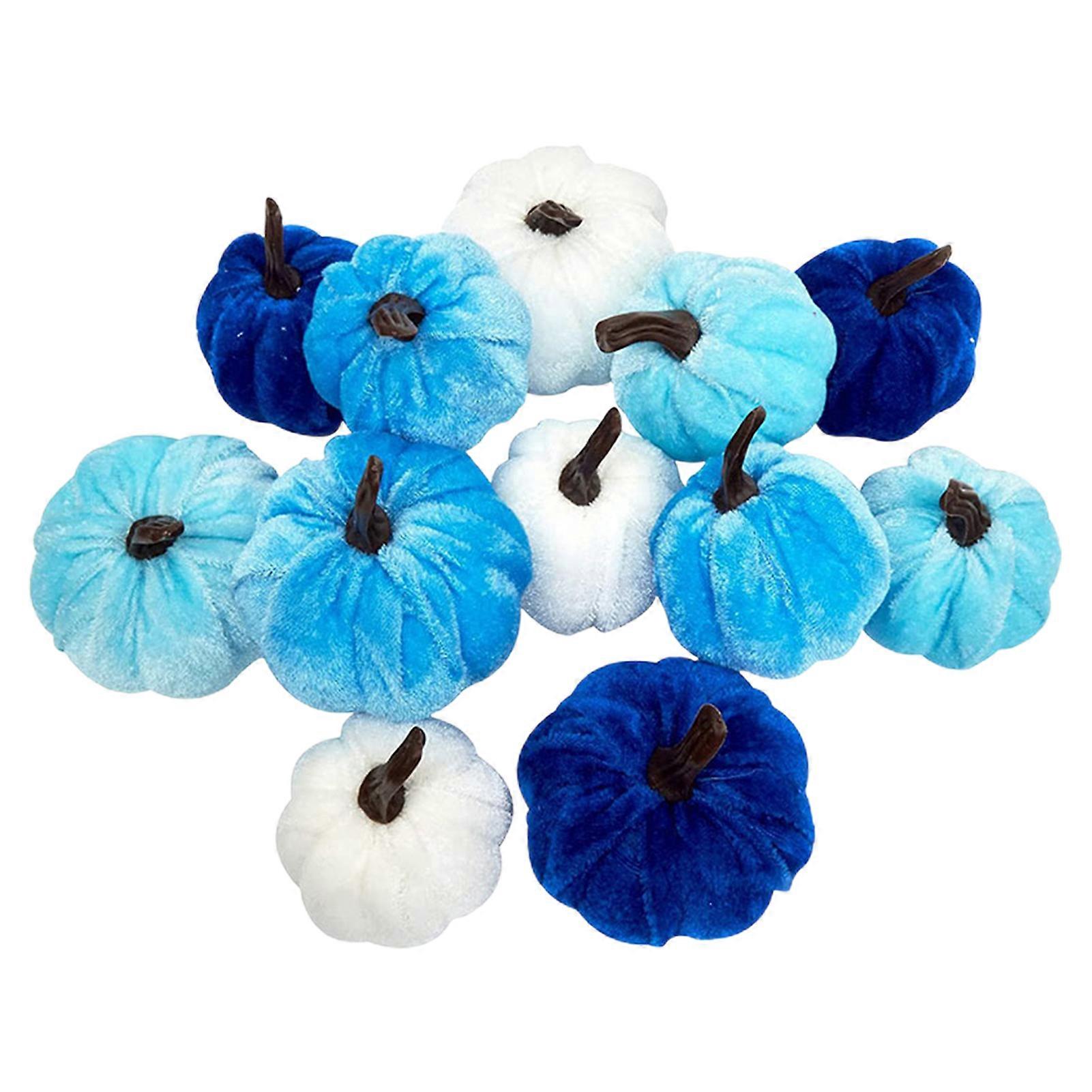 12 Pcs Velours Citrouille Prop Fine Exécution Texture Douce Assortiment Automne Halloween Décoration Photo Prop