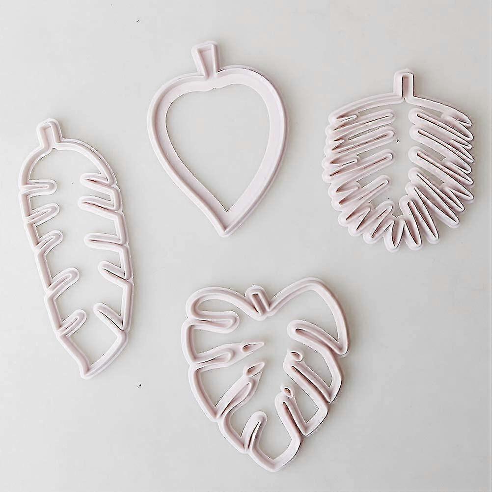 4 Pcs Cookie Cutters, Tropical Leaf Cookie Leaf For Decorative Baking Tools