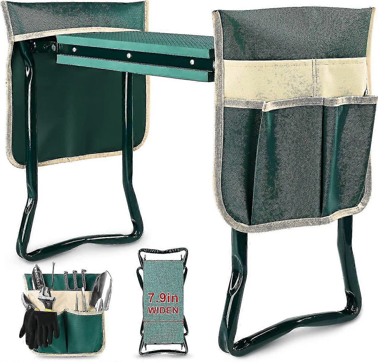 2024 D En Kneeler And Seat With Thicken Widen Soft Kneeling Pad, Duty Foldable Garr Stool With 2 Tool Pouches ,ening For Wo