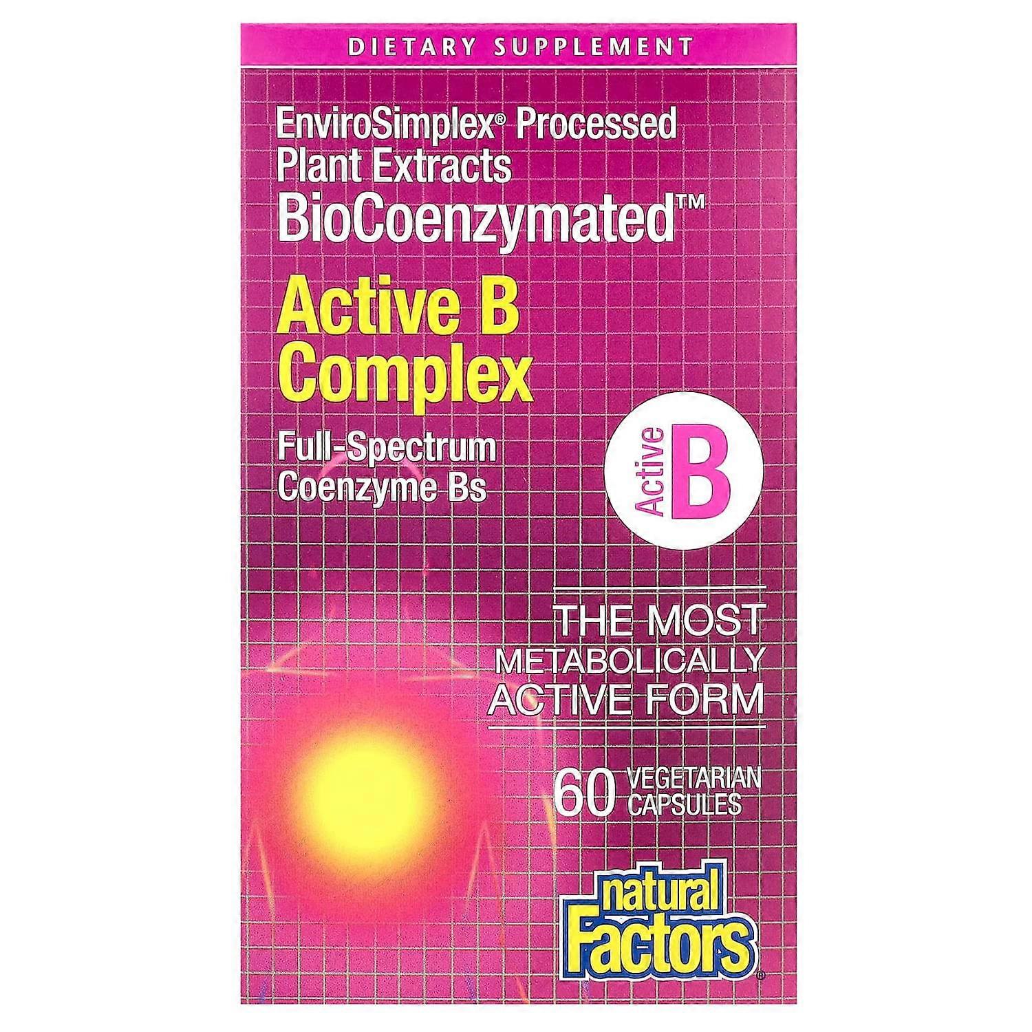 Natural Factors, BioCoenzymated, Active B Complex, 60 Vegetarian Capsules