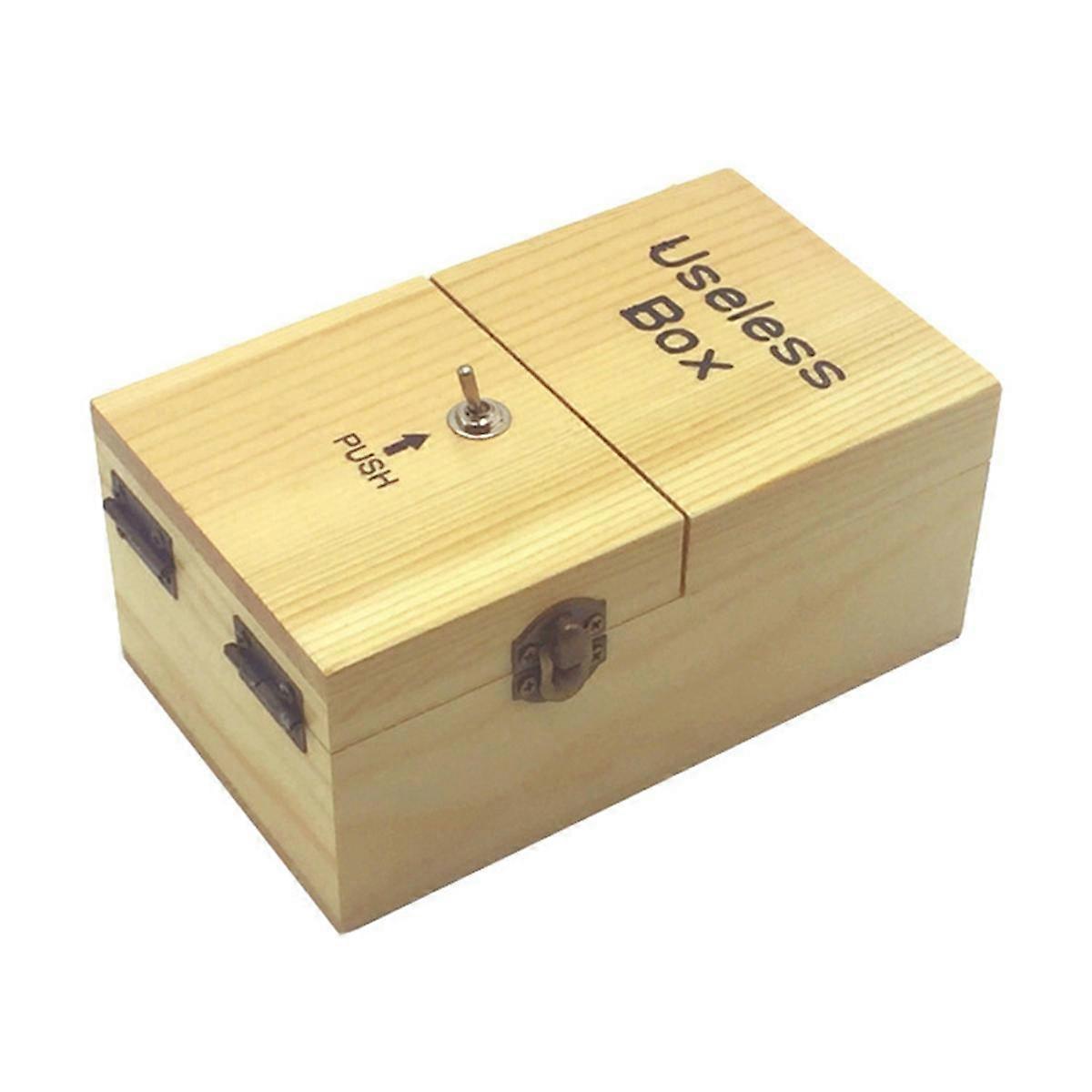 A Useless Box with Surprises Wooden Useless Box Fully Assembled Toy for Adults and Children Light W