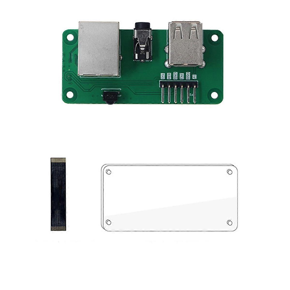 For WalnutPi ZeroW Expansion Board 100M Ethernet Port 2XUSB2.0 3.5mm Audio Output with Acrylic Base