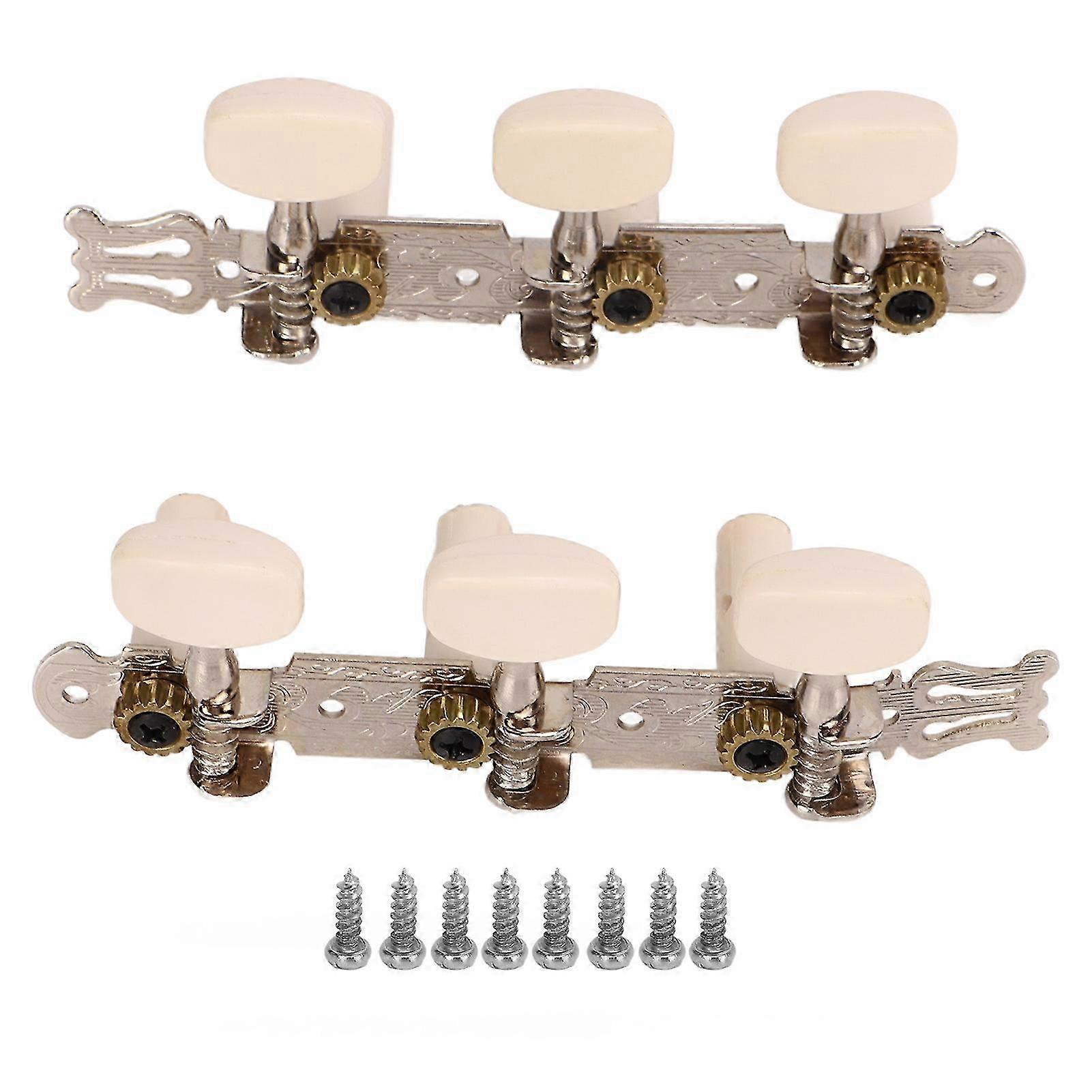 2Pcs Guitar Tuning Pegs String Machine Heads Tuner Keys for Classical Guitars Round White-Good