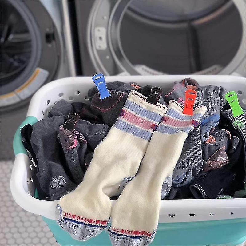 60 Sock Clips for Washing Machine and Dryer, Sock Clips with Hooks,Sock Holder Washing Machine, Dir