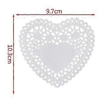 100x 4'' Cake Heart Shaped Paper Paper at the end of paper