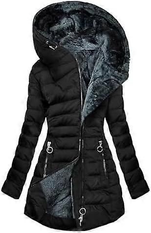 2024 Women's Elegant Long Down Coat - Thick Warm Parka with Fur Hood, Available in Large Sizes