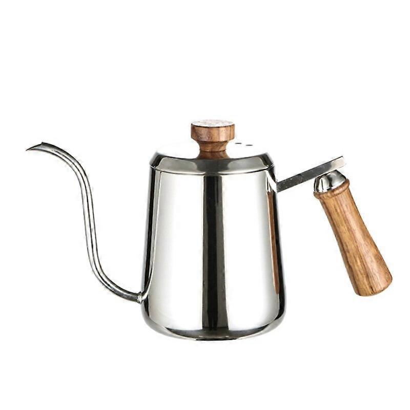 300600ml ανοξείδωτο ασημένιο στόμιο Gooseneck βραστήρα καφέ χύστε πάνω από το λεπτό στόμα ρετρό τσαγιέρα με την κλίμακα