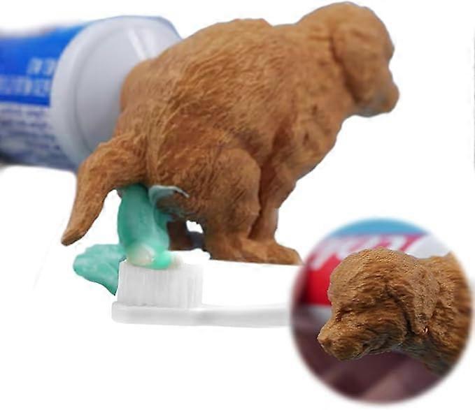 Hilarious Golden Retriever Puppy Poop Toothpaste Dispenser, Funny Toothpaste Dispenser, Pooping Dog Butt Toothpaste Topper, Golden Retriever Poop Toot