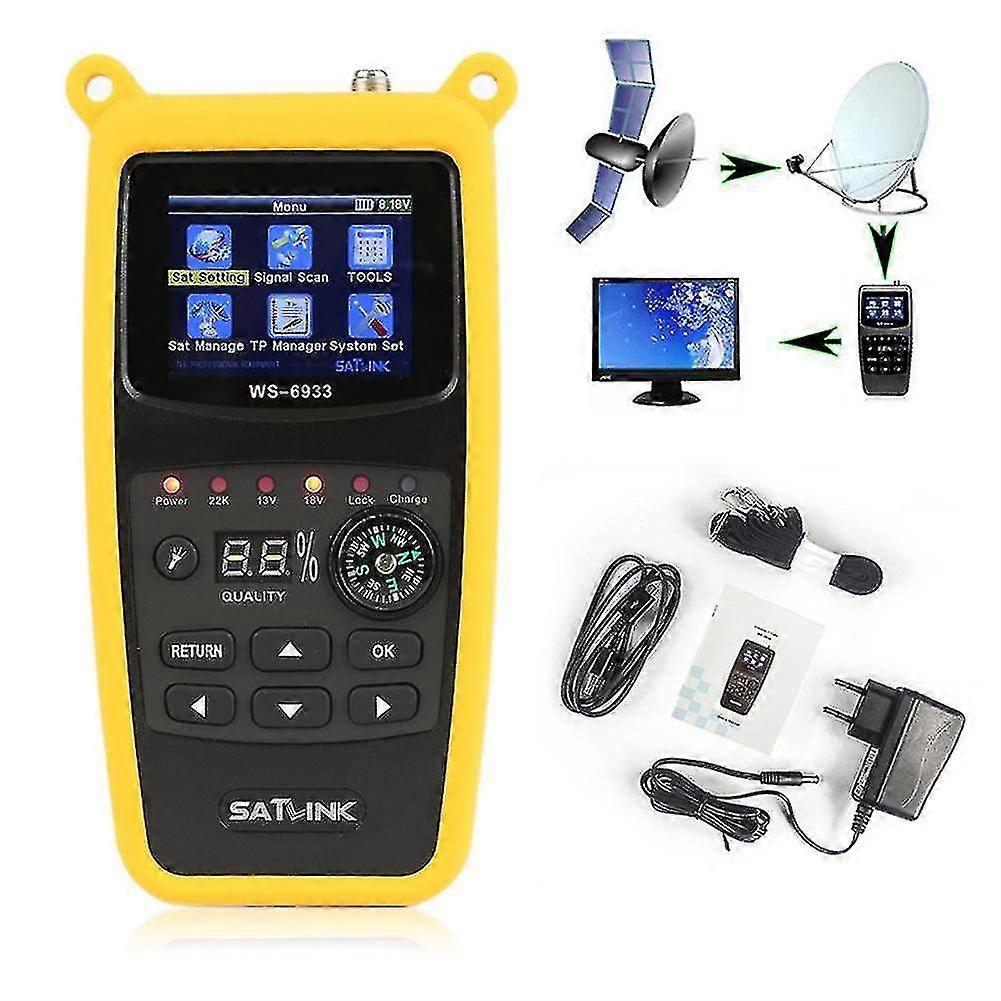Satellite Finder Satlink Ws-6933 Digital Satfinder Dvb-s2 2,1 polegadas Lcd tela Display Sat Meter Detector Sat Finder-i