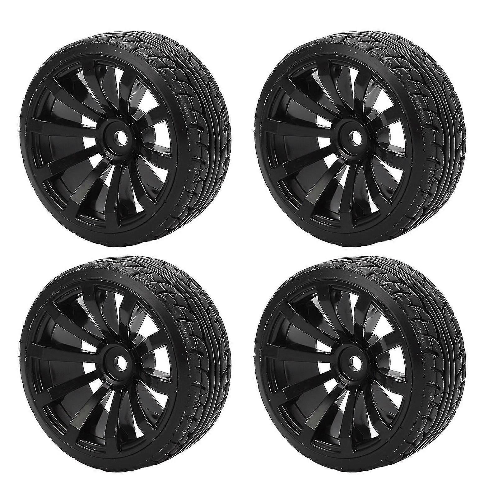 4pcs 1/10 Drift Auto Reifen harte Reifen für Tamiya tt02 auf der Straße driften Auto RC Gummireifen und Räder Set Schwarz